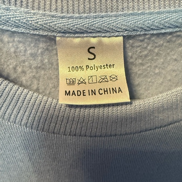 SHEIN Pastel Blue Inspirational Sweatshirt - Picture 3 of 4